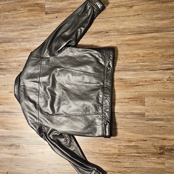 Womens Wilson Leather Experts Collared Leather Bomber Moto Jacket XL - Picture 4 of 10